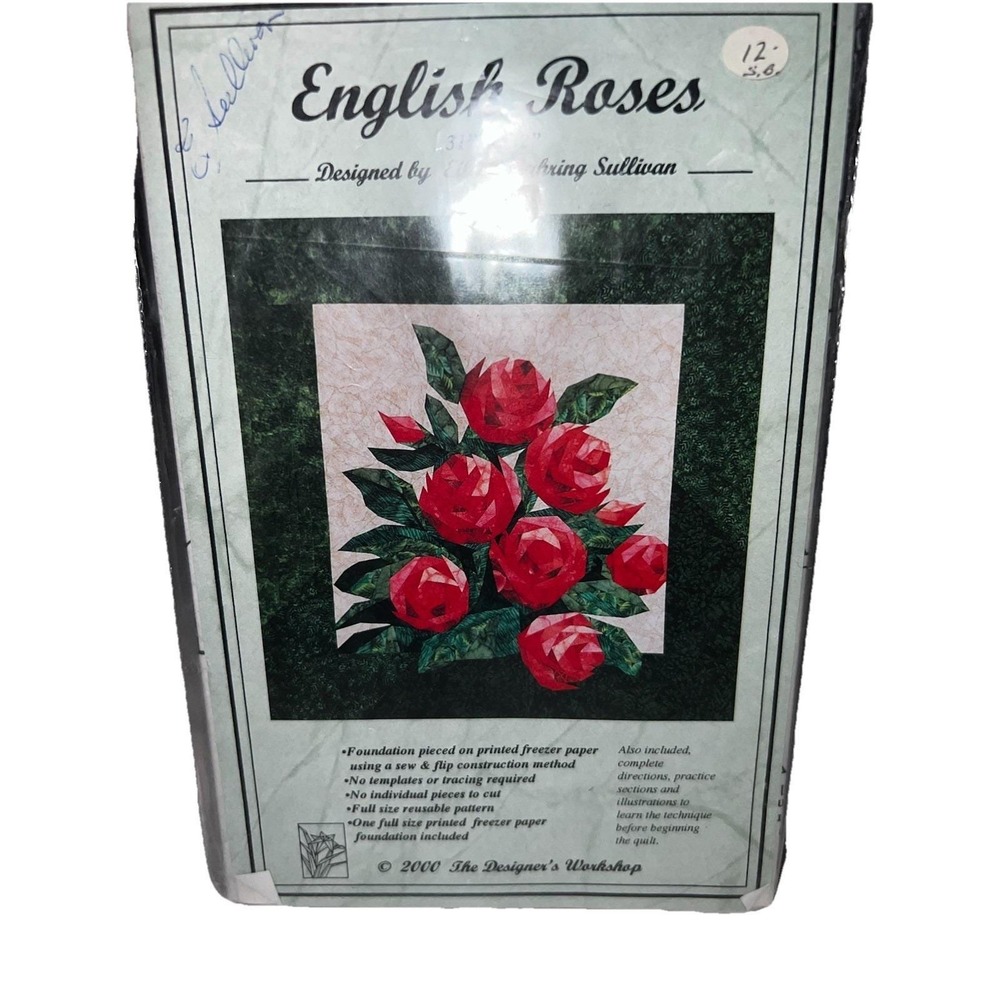 English Roses Quilt Pattern Eileen Bahring Sullivan Designer's Workshop VTG 2000
